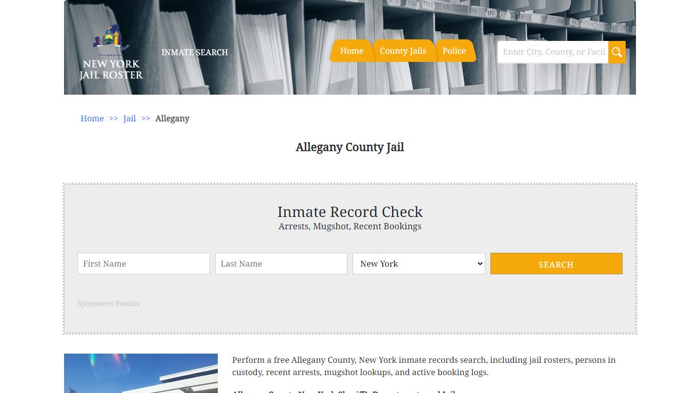 Allegany County Jail | Jail Roster Search